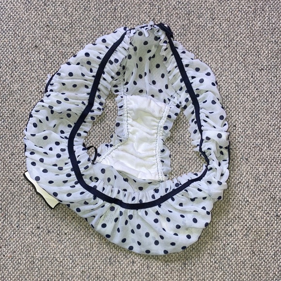 Chantal Thomass Victoria's Secret White Mesh Blue Polka Dot Bikini S Panties new - Picture 10 of 13